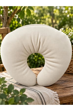 %100 Boncuk Kuzu Yünü Boyun Yastığı