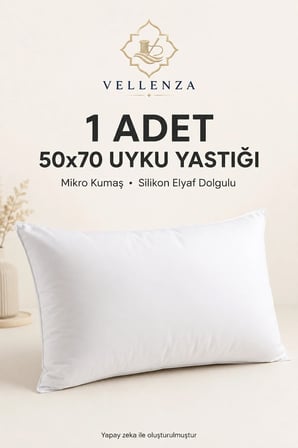 50x70 Micro Kumaş Mikrofiber Yastık 800 Gr Silikon Elyaf Dolgulu Tekli