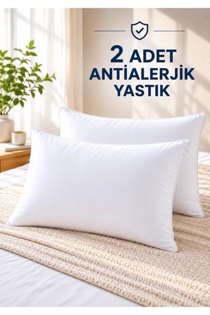 Silikon elyaf dolgulu yastık 2 adet