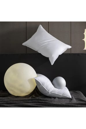 Orta Sert Silikon Yastık 50x70 Uyku Yastığı Pamuk Kumaş