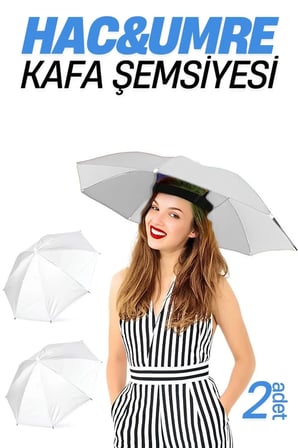 Umre Kafa Şemsiyesi Güneş Koruma Şemsiyesi 2 Adet Beyaz