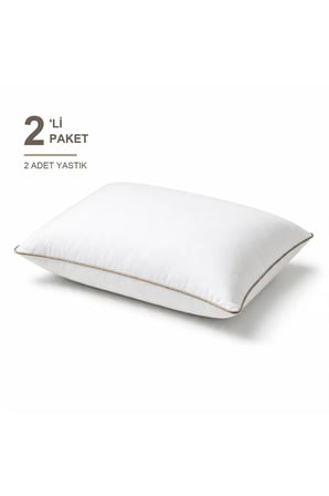 Biyeli Yastık 2'li Paket 50x70 cm 800 gr Boncuk Silikon Dolgulu Vizon