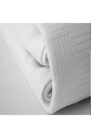Beyaz Damalı Çift Kişilik Otel Pikesi