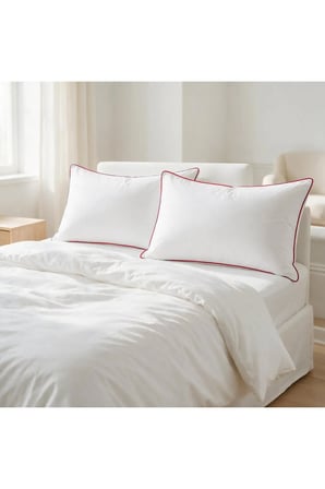 Biyeli Yastık 50x70 cm 700 gr Boncuk Silikon Elyaf Dolgulu Kırmızı