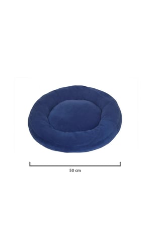 Rahat Kedi ve Köpek Simit Yatağı, 50 cm, Polar Mavi-Lacivert
