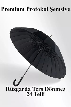 24 Telli Fiber Şemsiye Ters Dönmez 120 Cm
