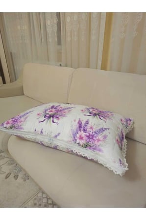 Misafir Pike Takımı Çift Kişilik Lavanta Desenli 6 Parça