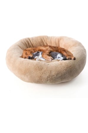 Peluş Kedi ve Köpek Yatağı, Rahat Simit Tasarım, Konforlu Uyku Alanı