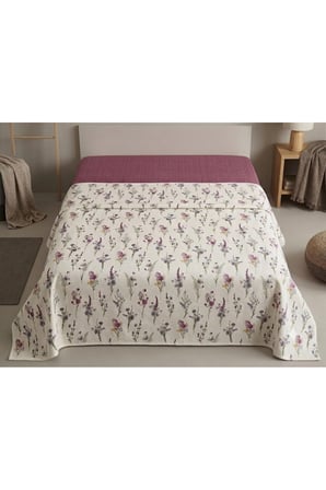 Kır Çiçeği Desen Baskılı 200x240 Cm Çift Kişilik Tek Pike