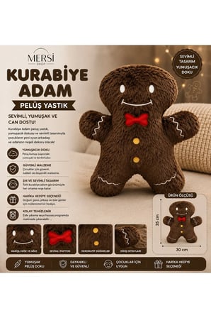Kurabiye Adam Peluş Yastık Sevimli Dekoratif Yumuşak Oyuncak