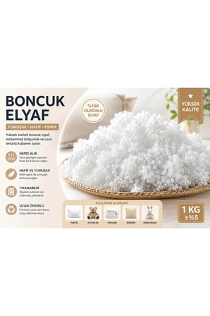 Katkısız Saf Boncuk Elyaf 1 kg Yastık Yorgan Oyuncak Malzemesi