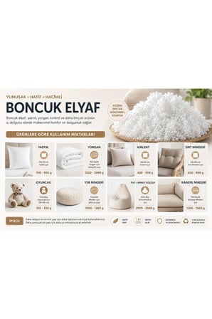 Katkısız Saf Boncuk Elyaf 1 kg Yastık Yorgan Oyuncak Malzemesi