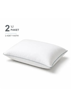Biyeli Yastık 2'li Paket 50x70 cm 1200 gr Boncuk Silikon Elyaf Dolgulu