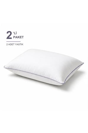 Biyeli Yastık 2'li Paket 50x70 cm Boncuk Silikon Elyaf Dolgulu