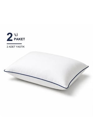 Biyeli Yastık 2'li Paket 50x70 cm Boncuk Silikon Elyaf Dolgulu