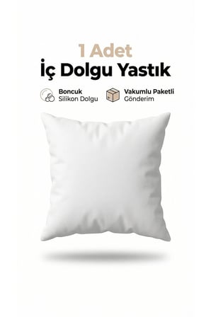 Boncuk Silikon Kırlent İç Yastığı 45x45 cm 350 gr Dolgun Yıkanabilir