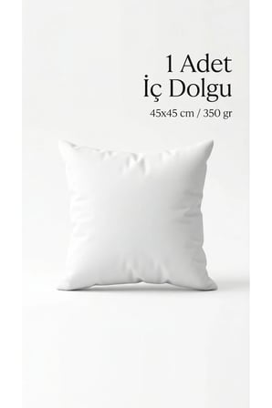 Boncuk Silikon Kırlent İç Yastığı 45x45 cm 350 gr Dolgun Yıkanabilir