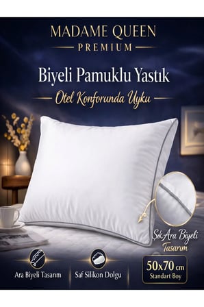 5 Adet 50x70 Biyeli Pamuk Yastık – 800 gr