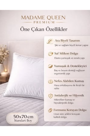 5 Adet 50x70 Biyeli Pamuk Yastık – 800 gr