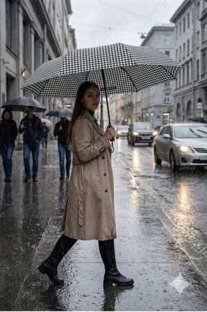 Kazayağı Desenli Sağlam Şık Tasarımlı Şemsiye