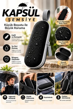 KAPSÜL ŞEMSİYE SİYAH -