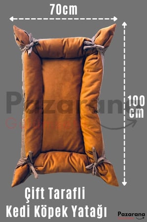 Çift Taraflı 100x70 cm Büyük Kedi ve Köpek Yatağı