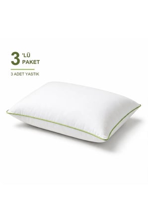 Biyeli Yastık 3'li Paket 50x70 cm 600 gr Boncuk Silikon Elyaf Dolgulu