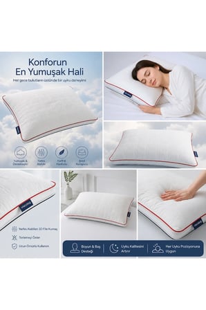 2 Adet Klimalı Serin Tutan Rahat Uyku Yastığı 50x70
