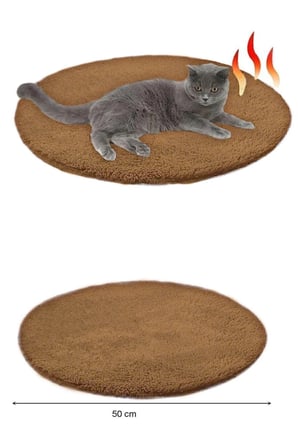 Kahverengi Peluş Kedi Yatağı, Rahat ve Sıcacık Uyku Alanı