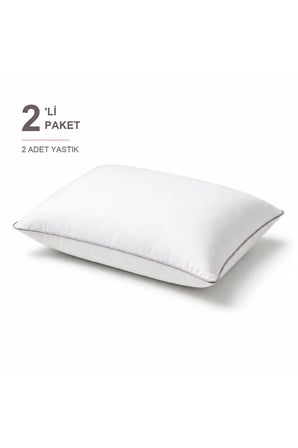 Biyeli Yastık 2'li Paket 50x70 cm 800 gr Boncuk Silikon Dolgulu Pudra