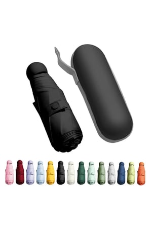 Cep Boy Lüx Şemsiye UV Korumalı Siyah Mini