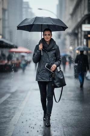 Siyah Mini Kapsül Şemsiye - Kompakt Taşınabilir UV Korumalı