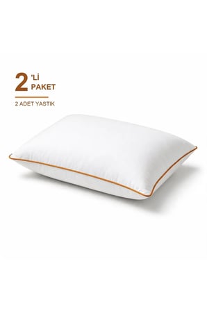 Biyeli Yastık 2'li Paket 50x70 cm 1100 gr Boncuk Silikon Elyaf Dolgulu