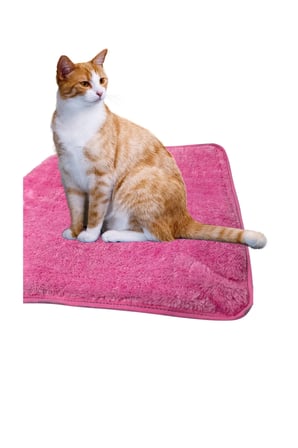 Yumuşak Peluş Kedi Halısı, 40x40 cm, Pembe, Konforlu ve Şık Tasarım