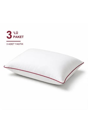 Biyeli Yastık 3'li Paket 50x70 cm Boncuk Silikon Elyaf Dolgulu