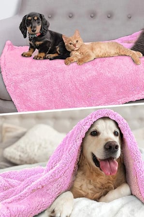 Yumuşak Pembe Peluş Kedi ve Köpek Yatağı 60x90 cm, Konforlu ve Şık