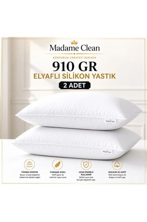 2 Adet Boncuk Slikon Elyaf Yastık 910 Gr 50x70