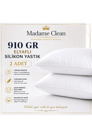 2 Adet Boncuk Slikon Elyaf Yastık 910 Gr 50x70