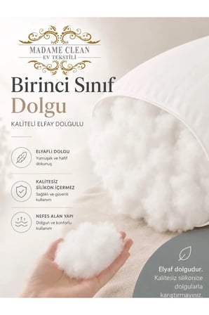 2 Adet Boncuk Slikon Elyaf Yastık 910 Gr 50x70