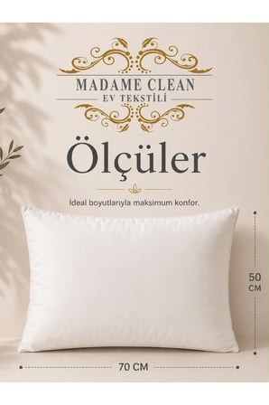 2 Adet Boncuk Slikon Elyaf Yastık 910 Gr 50x70
