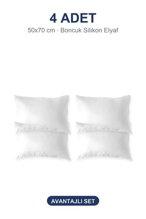 Biyeli Yastık 4'li Paket 50x70 cm 700 gr Boncuk Silikon Elyaf Dolgulu