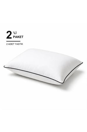 Biyeli Yastık 2'li Paket 50x70 cm 800 gr Boncuk Silikon Dolgulu Siyah