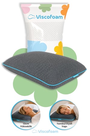 2 Adet Comfort Elyaf Yastık 60x40 cm - Gri