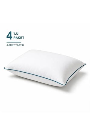 Eco Biyeli Yastık 4'li Paket 50x70 cm 600 gr Boncuk Silikon Elyaf Dolgulu -