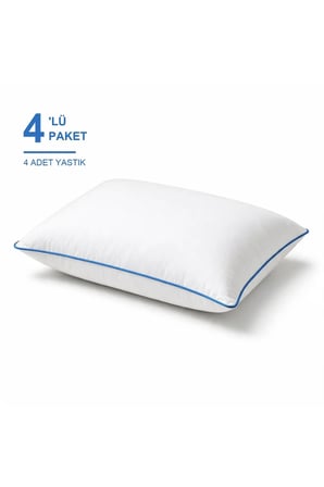 Eco Biyeli Yastık 4'li Paket 50x70 cm 600 gr Boncuk Silikon Elyaf Dolgulu -