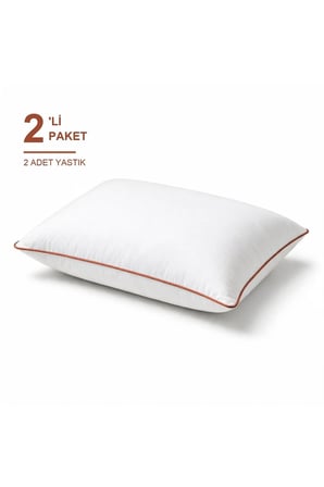 Biyeli Yastık 2'li Paket 50x70 cm 700 gr Boncuk Silikon Dolgulu Kiremit