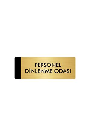 Metal Yönlendirme Levhası, Departman Kapı Isimliği Personel Dinlenme Odası 5x20 Cm Altın Renk