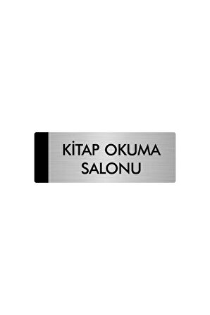 Metal Yönlendirme Levhası, Departman Kapı Isimliği Kitap Okuma Salonu 5x20 Cm Gümüş Renk