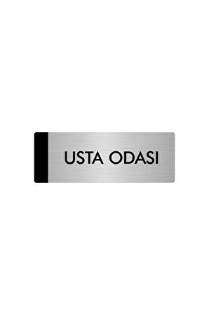 Metal Yönlendirme Levhası, Departman Kapı Isimliği Usta Odası 5x20 Cm Gümüş Renk