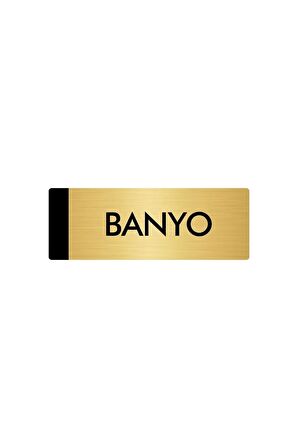 Metal Yönlendirme Levhası, Departman Kapı Isimliği Banyo 5x20 Cm Altın Renk